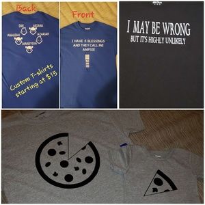 Custom shirts, towels, tumblers, mugs.